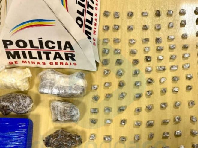 Materiais apreendidos pela PM