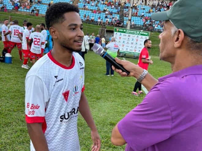 O atacante Gustavo, autor do gol de mais um título do Talismã 