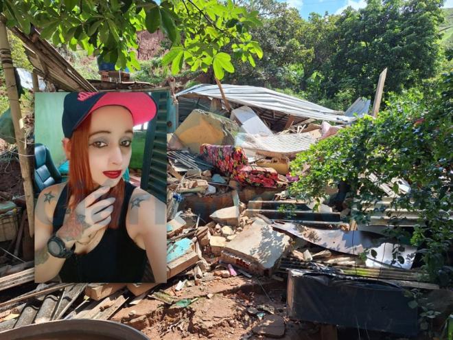 Na residência que desabou havia quatro pessoas, Viviane morreu e as outras mulheres, todas da mesma família, escaparam com vida 