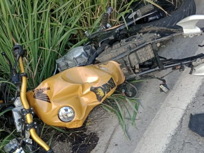 Motocicleta envolvida no acidente