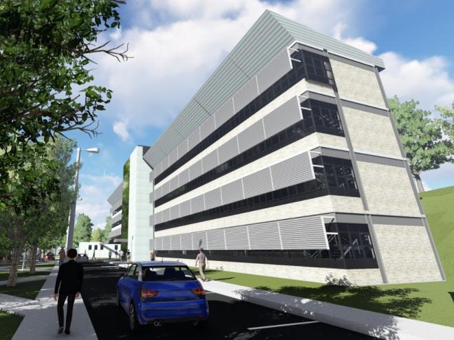 Projeto de edificação de quatro pavimentos para abrigar laboratórios