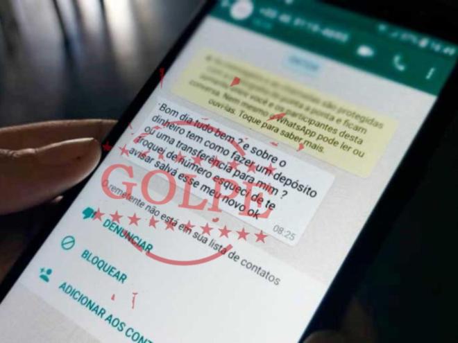 Idoso recebeu mensagem golpista que passou pela filha que transferiu dinheiro para os criminosos 