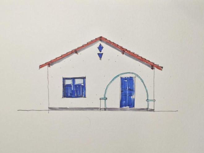 Casa ilustrada no projeto, situada no bairro Bromélias 