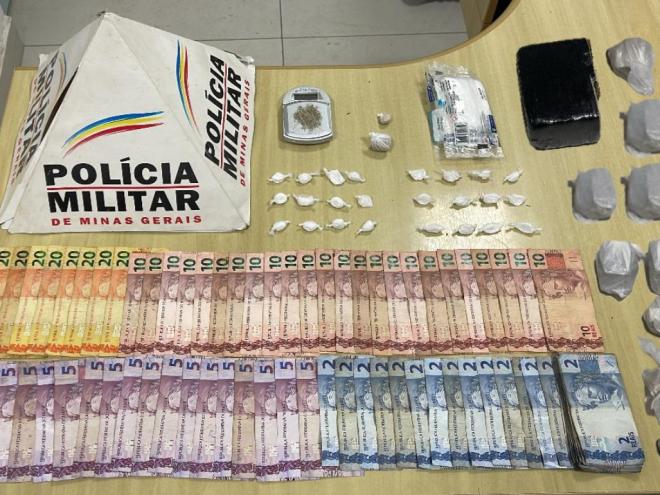 Materiais apreendidos pela PM no beco da Pouso Alegre, no Centro