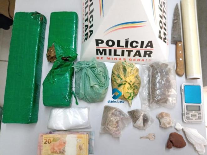 Materiais apreendidos com o menor de idade