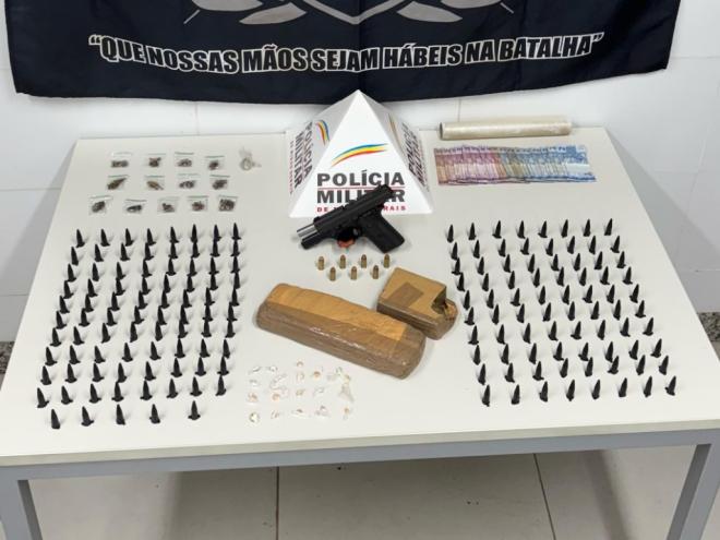 Materiais apreendidos pela PM