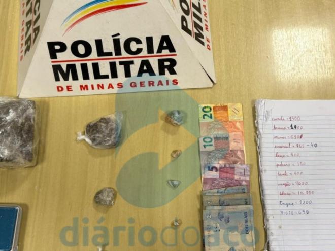 Materiais apreendidos pela PM
