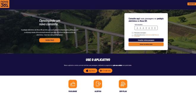 Cadastro de placa e link para baixar o aplicativo estão disponíveis no site da Nova 381