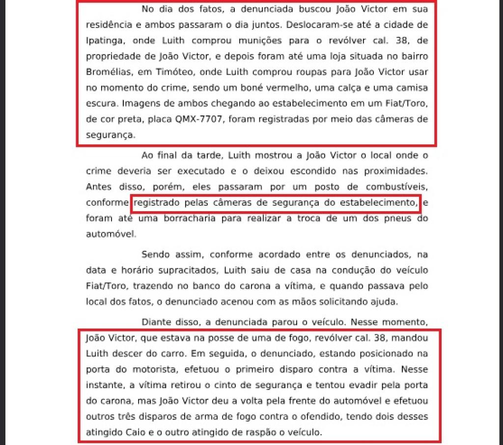 Trecho da denúncia do MPMG 