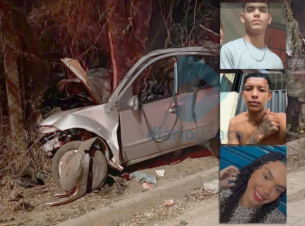 Kayke Alves, Kayck Ferrare e Thamiris Rodrigues morreram na hora e seus corpos foram resgatados em meio às ferragens