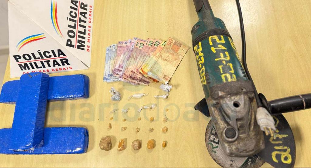 Materiais recolhidos com o grupo envolvido com a atividade ilícita 