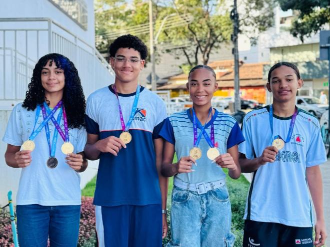 Isabella Brasil, Miguel Costa, Raissa Estefani e Kaleb Eduardo - atletismo - vão para competição nacional