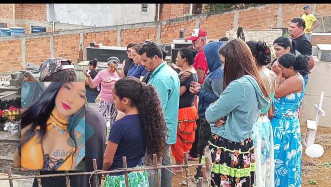 Familiares e amigos pediram justiça para Gabrielly, no sepultamento ocorrido na tarde desta terça-feira 