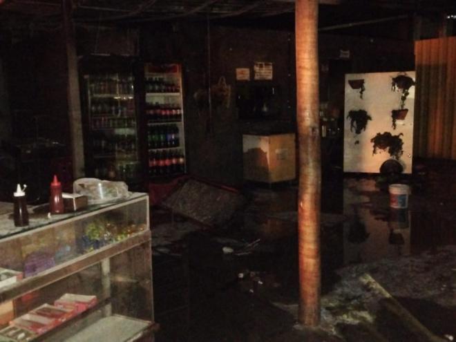 Parte danificada pelas chamas