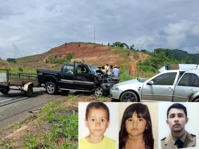 No acidente morreram  Gustavo da Silva Souza, a prima dele, Júlia de Oliveira Lopes (ambos de 8 anos) e o pai de Júlia, o sargento PM César Júnior Lopes, de 37 anos
