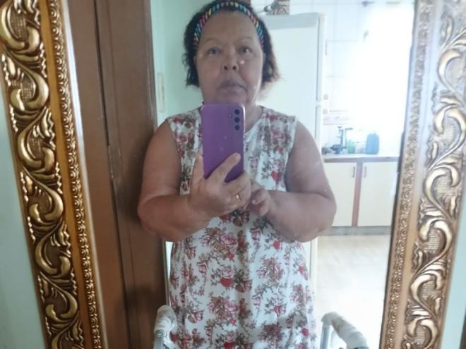 Maria das Dores tem 69 anos e reside no bairro Iguaçu, em Ipatinga 