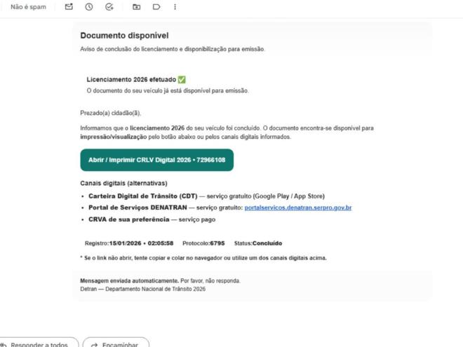 Mensagens falsas são enviadas para moradores da região 