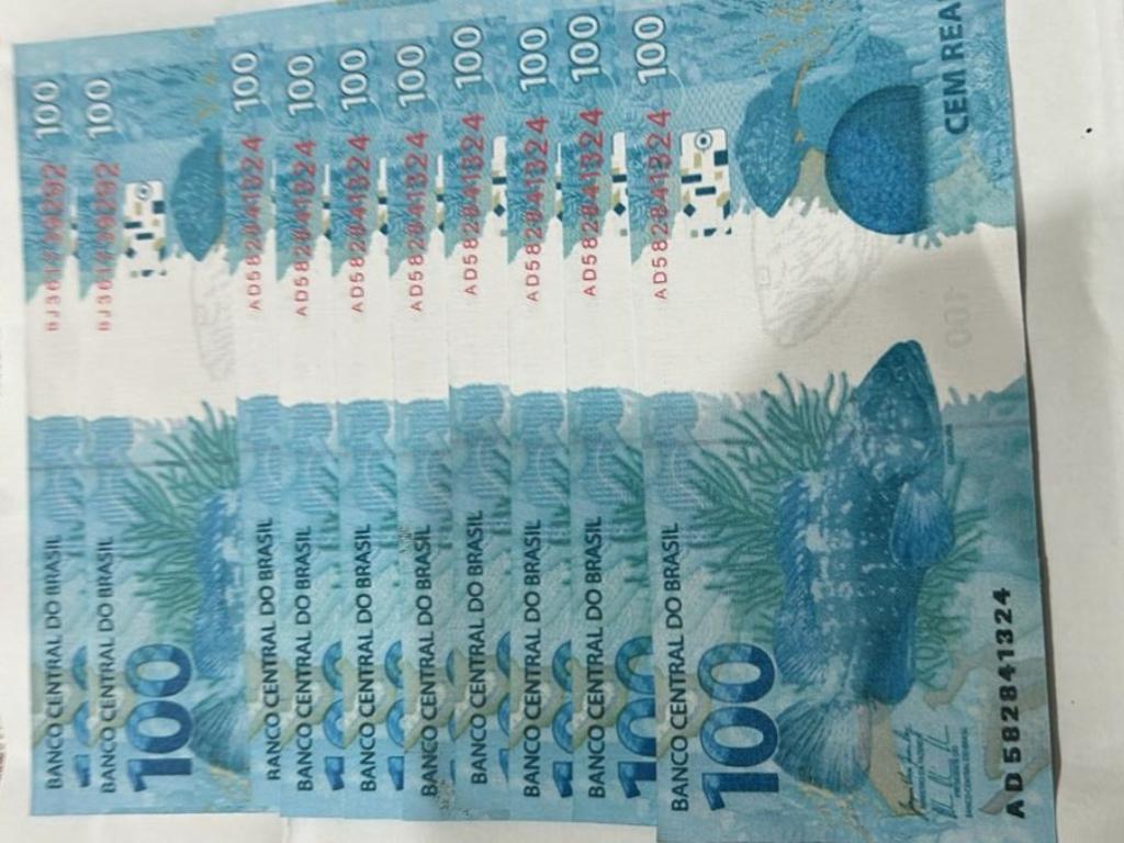 Entre as cédulas falsas, a maior parte era de R$ 100