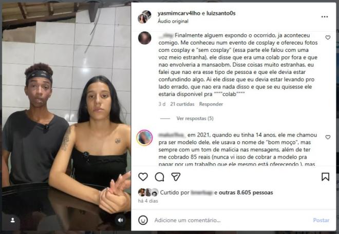 Após a primeira denúncia feita pelo Luiz Santos e Yasmim Carvalho, várias outras jovens confirmaram a história relatada e acrescentaram informações