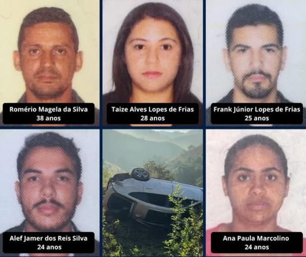 Vítimas que morreram no acidente na estrada rural de Imbé de Minas 