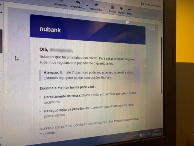 Mensagens são enviadas pelos estelionatários por e-mail 