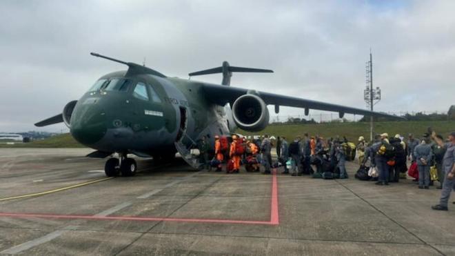 A Força Aérea Brasileira (FAB) emprega na Missão Venezuela, o KC-390 Millennium, do Primeiro Esquadrão do Primeiro Grupo de Transporte