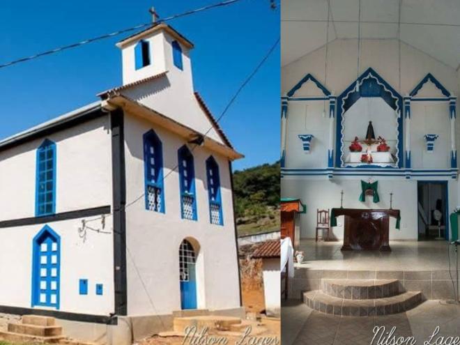 Tanto a fachada quanto o interior a igreja eram pintados de branco, uma cor amena