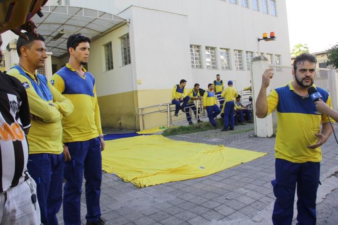 Diretor do Sintect-MG, Rubens Suelson (à dir.)