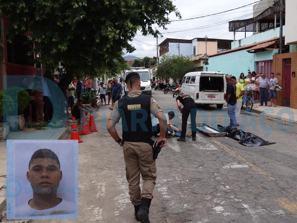 Fábio Miranda (no detalhe) correu vários metros, contundo não conseguiu escapar do assassino