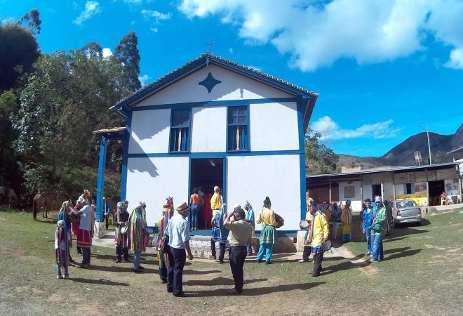 Congadeiros durante a festa, realizada no último fim de semana