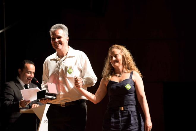 Entre os homenageados, Sônia de Lourdes Cupertino Malheiros e César Henrique de Meneses Malheiros