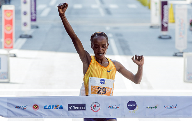 Acostumada a participar de provas maiores, Jemima Sumgong temia a maratona com apenas 15 km