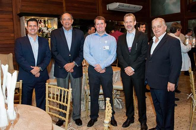 Lucas Kallas (Green Metals Soluções Ambientais S.A); Marco Polo, presidente executivo do Instituto Aço Brasil; Frederico Ayres Lima, presidente da Aperam South America; Alexandre Valadares Mello, gerente de sustentabilidade, Comunicação e Assuntos Corporativos da Vallourec e Olavo Machado, Presidente da Fiemg