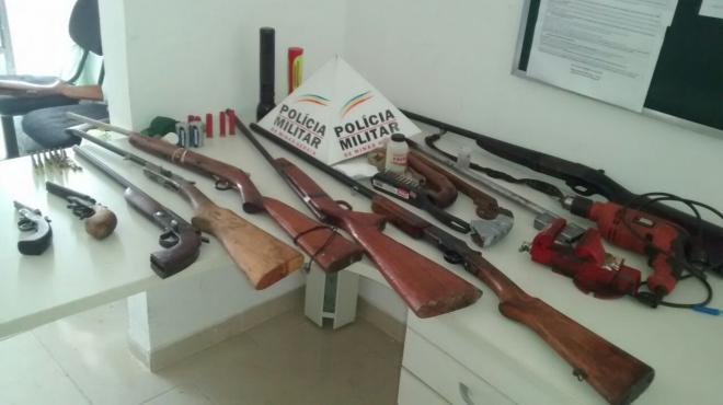 Diversas armas foram apreendias em Bom Jesus do Bagre, Belo Oriente 