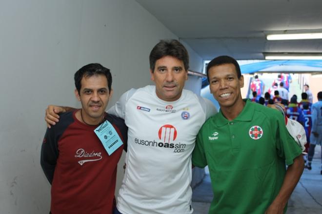 Com Renato Gaúcho, técnico do Bahia, e Joel Souto, na Série B 2012 – 2ª Rodada