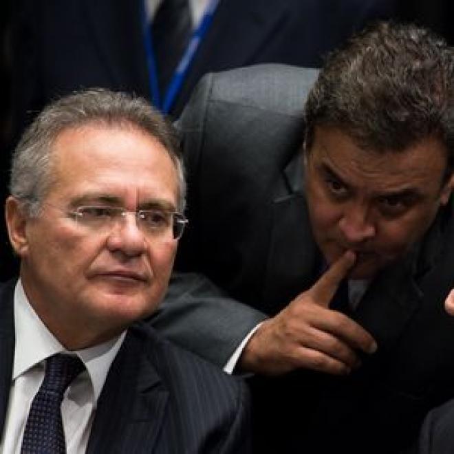 Senadores Aécio Neves (PSDB) e Renan Calheiros (PMDB)