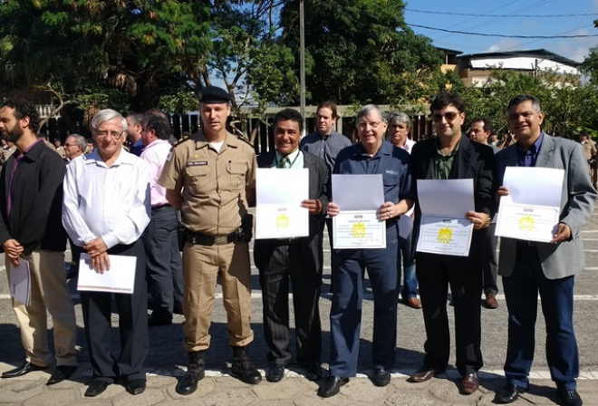 Em um segundo momento, a solenidade foi destinada a reconhecer e agradecer os parceiros da Polícia Militar