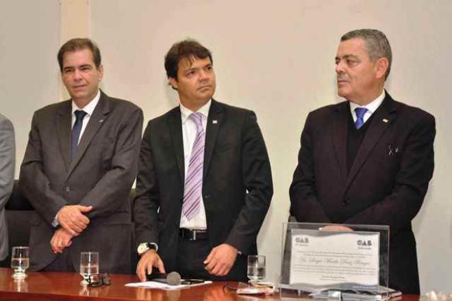 Mauro Oscar (patrono), Eduardo Figueredo (OAB Ipatinga) e Sérgio Murilo (presidente da CAA-MG)