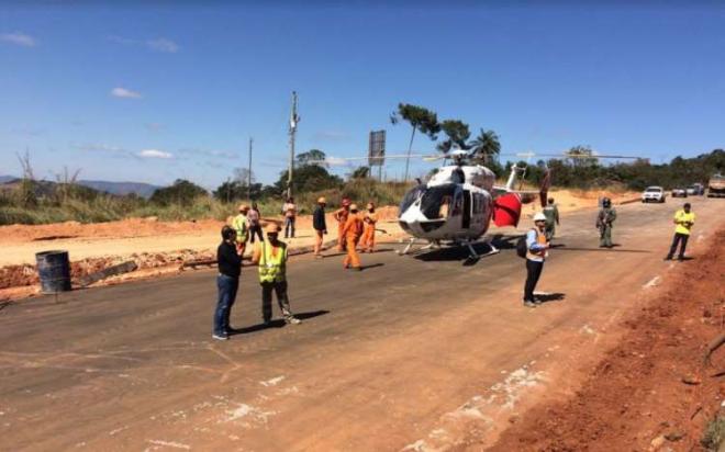 Helicóptero dos Bombeiros também foi utilizado no resgate