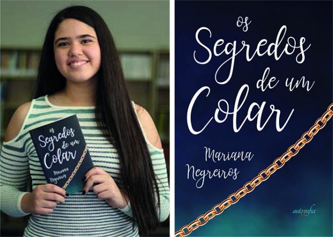 Mariana Negreiros e a capa de seu livro