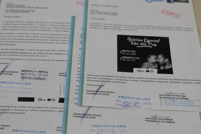 Ofícios foram entregues à Prefeitura de Ipatinga e Polícia Militar