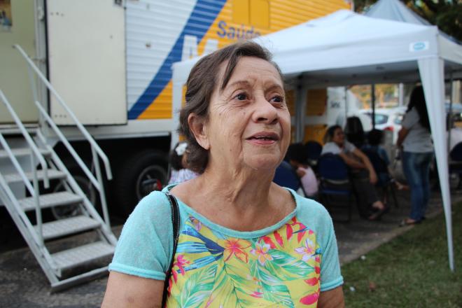 Julita Bueno Assunção foi atendida na Unidade Móvel do Med Sesc Oftalmologia