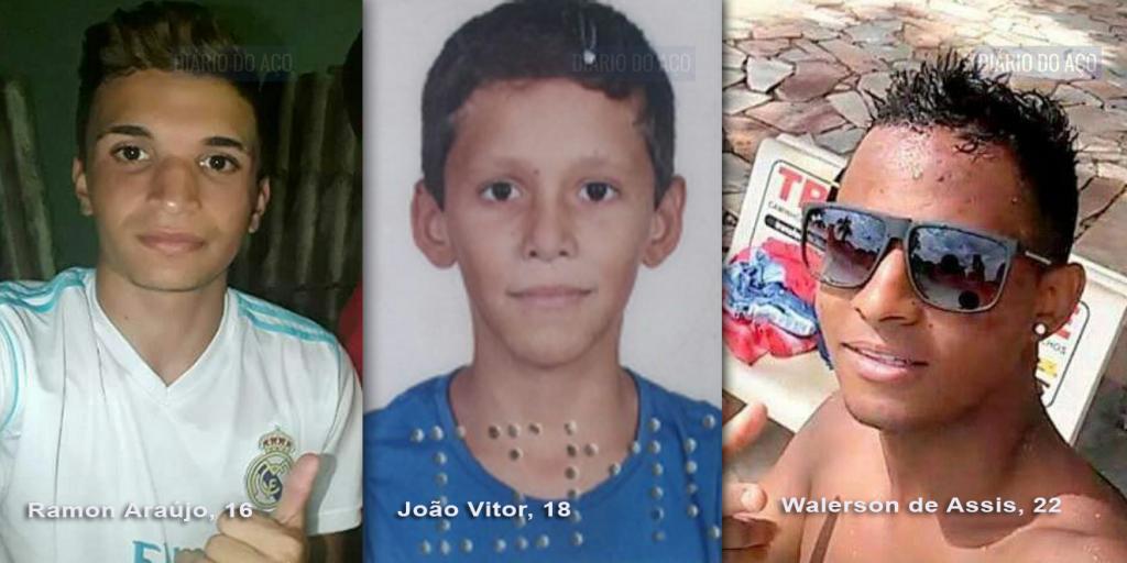 Ramom, João e Walerson, as vítimas do acidente na BR-116 na madrugada deste sábado 