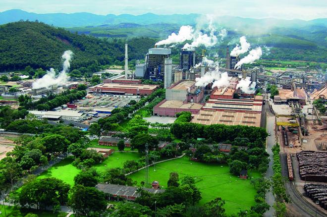 A planta industrial da Cenibra, em Belo Oriente