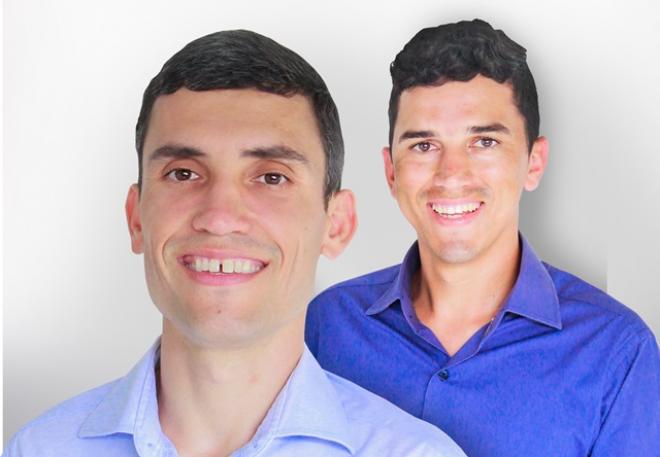 Cleber Mata, o Clebinho (PDT), candidato a prefeito, e Jhonatas Nunes (PDT), candidato a vice-prefeito  