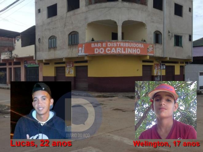 Lucas e Welington foram atacados quando estavam em frente a este bar