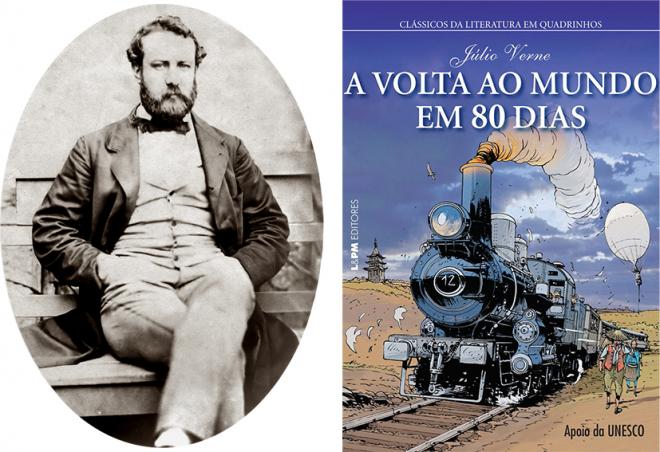 Júlio Verne e a capa de um de seus maiores sucessos literários