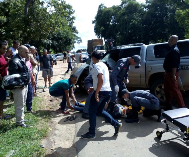 Ocupante da S-10 também foi socorrido pelos bombeiros