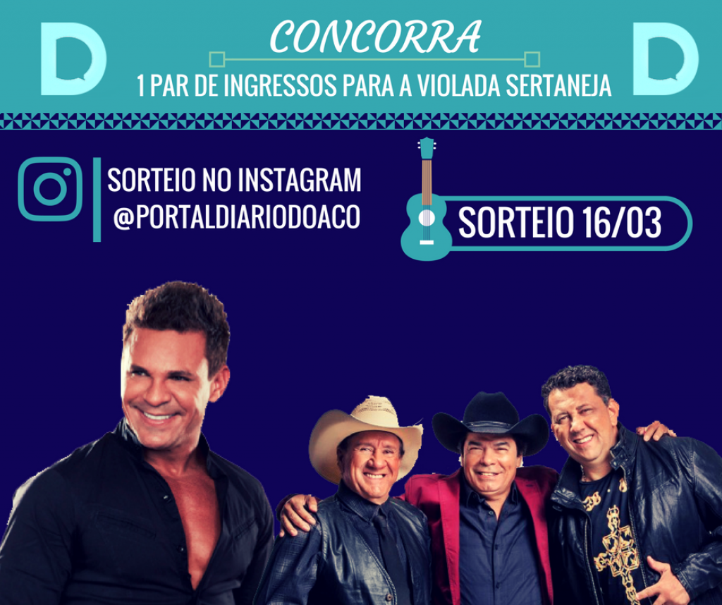 Sorteio ocorrerá no instagram @portaldiariodoaco amanhã (16/3)
