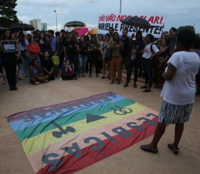 Em Brasília, manifestantes destacaram luta de Marielle Franco